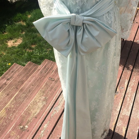 Rare Vintage Baby Blue Wedding Dress - Picture 3 of 6